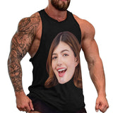 Custom Face Tank Tops All Black Personalized Photo Men's Tank Top T-shirt