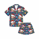 Custom Face Christmas Kids Short Sleeve Pajama Set #2Y-15Y