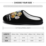 Personalized Photo Paw Black Cotton Slipper For Family