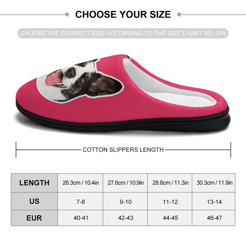 Personalized Big Face 6 Colors Cotton Slipper For Family