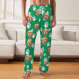 Custom Dog Paw Face Pajama Pants For Women&Men 30 Colors To Choose