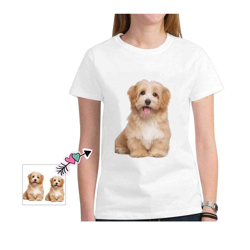 Custom Dog Face White Classic Women's T-shirt