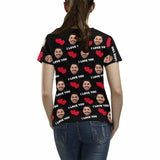 Custom Face I Love You Matching Couple T Shirts Add Your Own Personalized Photo or Image