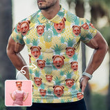 Custom Face Pineapple Polo Shirt Personalized Hawaiian Shirt For Men