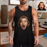 Custom Big Face Tank Tops All Black Personalized Photo Men's Tank Top T-shirt