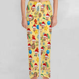 Unisex Pajama Pants Custom Face Christmas Yellow Pajama Pants For Men&Women Personalized Any Photos Pajama Pants