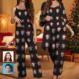 Custom Three Pieces Women's Pajama Set Loungewear Set Personalized Christmas Pajama Set