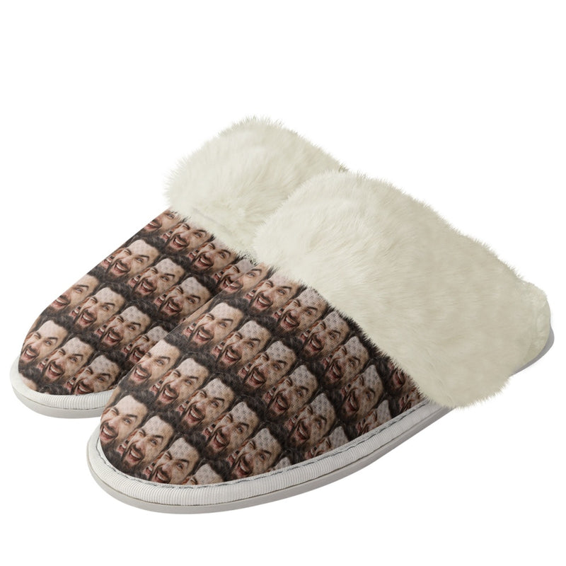 Custom Seamless Multiface Flannel Slippers For Adults