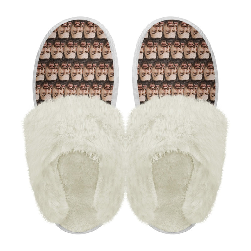 Custom Seamless Multiface Flannel Slippers For Adults