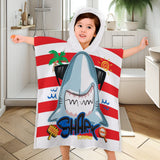 Children's Bath Towel With Hood Shark Towel For Kids