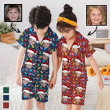 Custom Face Christmas Kids Short Sleeve Pajama Set #2Y-15Y