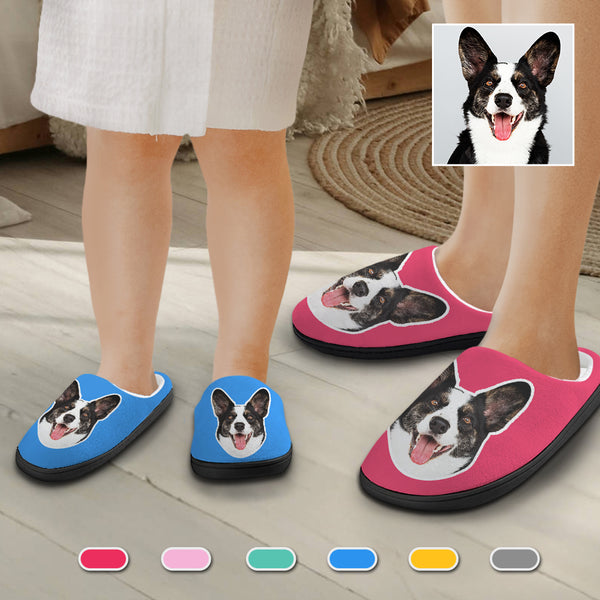 Personalized Big Face 6 Colors Cotton Slipper For Family