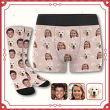 Made in USA Custom Girlfriend Face&Cute Pet Face Men's Underwear Boxer Briefs For Valentine's Day