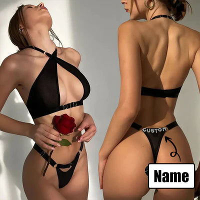 Custom Panties Custom Name Thongs With Shiny Crystal Letters For Women Valentine's Day Gifts Girlfriend
