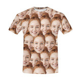 Custom Face Seamless Photo Happiness Matching Couple All Over Print T Shirts Made for You Custom T-shirt