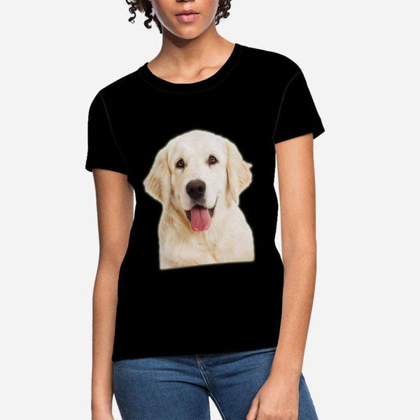 Custom Dog Face Black Classic Women's T-shirt