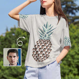 Custom Boyfriend Face Pineapple Women's T-shirt