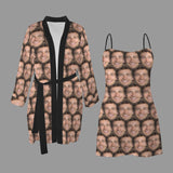 Personalized Women's Pajama Robe&Camisole Sleep Dress Custom Face Multiface Robe Cami Sets