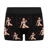 Custom Girlfriend Face On Bikini Girls For Men's Underwear Boxer Briefs Gift