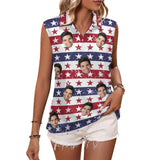 Custom Face Polo Sleeveless Tank Tops Personalized Stars&Stripes Tank Top