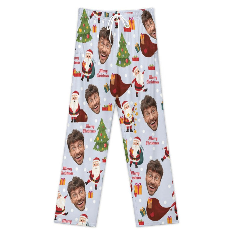 Personalized Men&Women Pajama Pants&Christmas Hat Custom Pants For Christmas Party