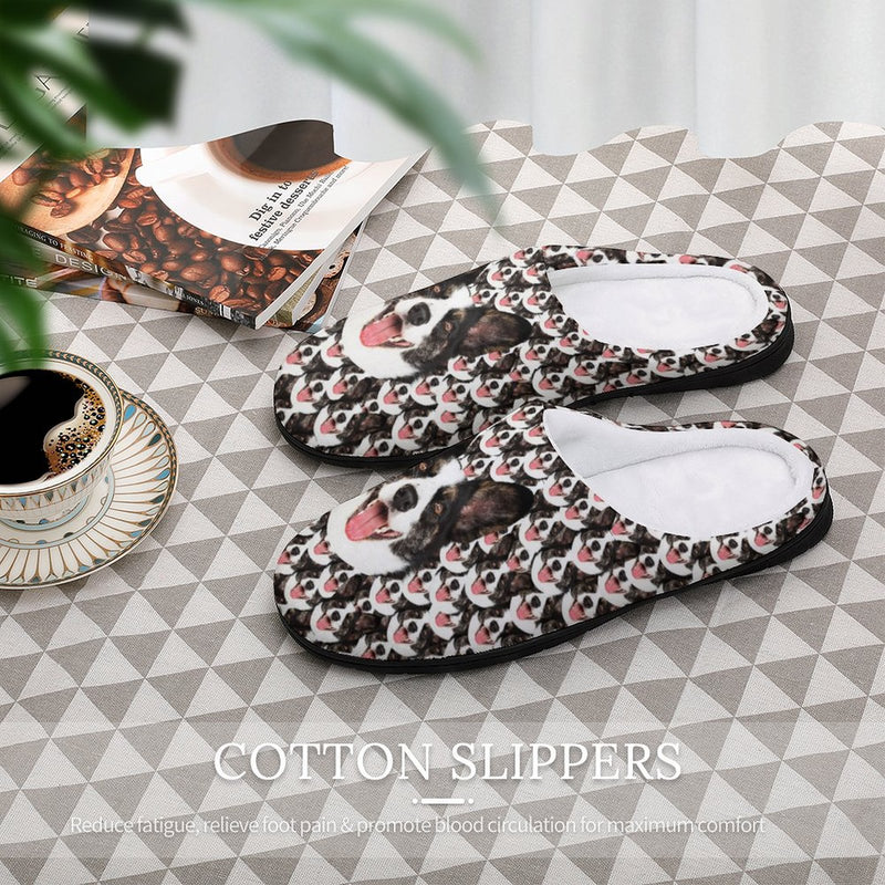 Personalized Seamless Multi-Face Cotton Slipper For Family