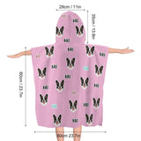 Custom Pet Face&Name Children's Bath Towel With Hood Personalized Towel For Kids