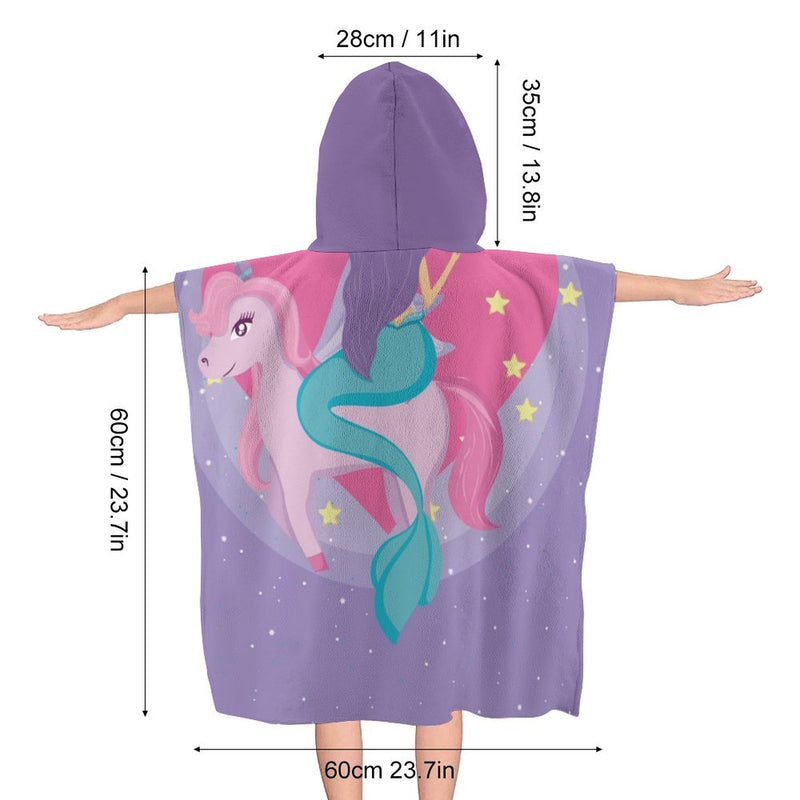 Children's Bath Towel With Hood Mermaid Towel For Kids