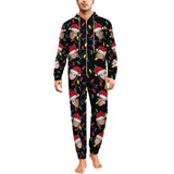 Flannel Fleece Custom Face Christmas Pajama Onesie Loungewear Set For Adult&Kids