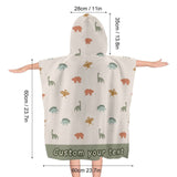 Custom Text Children's Bath Towel With Hood Personalized Towel For Kids