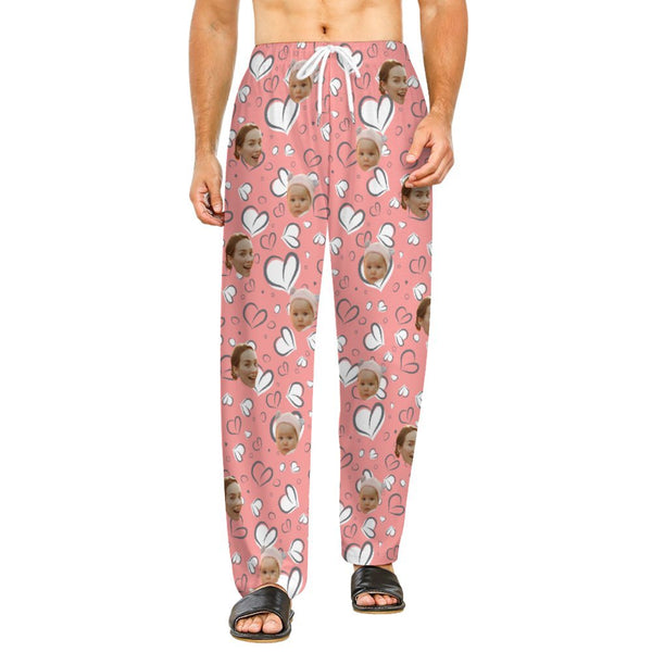 Mother's Day#Father's Day#Custom Photo Unisex Pajama Pants Custom 30+Colors Face Pajama Pants For Men&Women