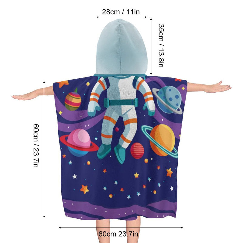 Children's Bath Towel With Hood Astronaut Towel For Kids