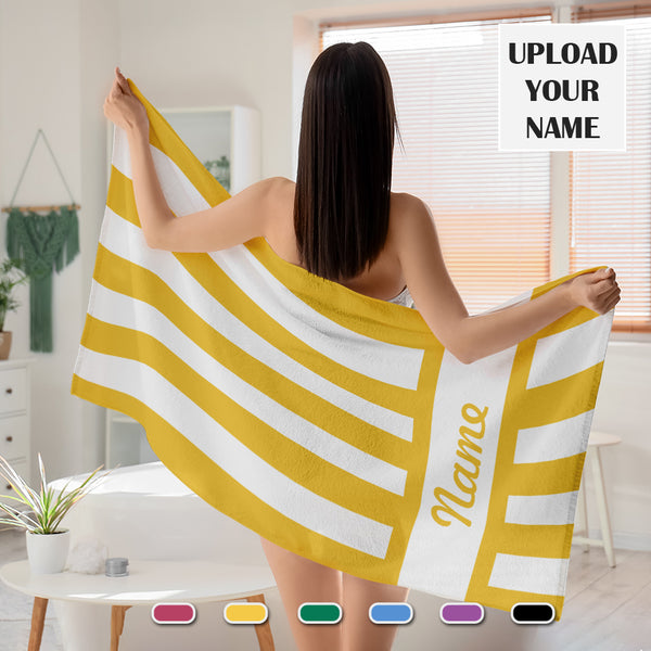 Personalized Name Colors Bath Towel