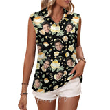 Custom Face Polo Sleeveless Tank Tops Personalized Yellow Rose Black Tank Top