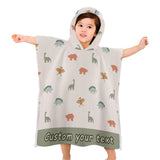 Custom Text Children's Bath Towel With Hood Personalized Towel For Kids