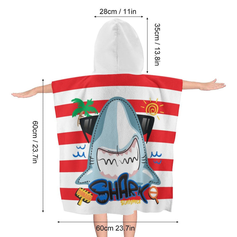 Children's Bath Towel With Hood Shark Towel For Kids