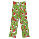 Personalized Men&Women Pajama Pants&Christmas Hat Custom Light Green Pants For Christmas Party