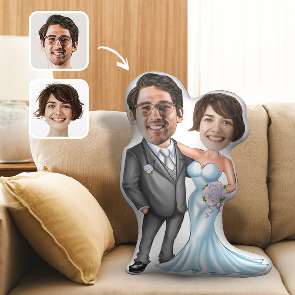 Personalized Couple Face Funny Shaped Pillow For Valentine's Day