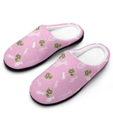 Personalized Cat Face Fish Bones 6 Colors Cotton Slipper For Family