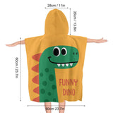 Children's Bath Towel With Hood Funny Dino Towel For Kids