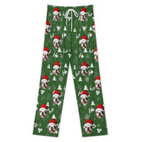 Personalized Men&Women Pajama Pants&Christmas Hat Custom Face Ho Green Pants For Christmas Party