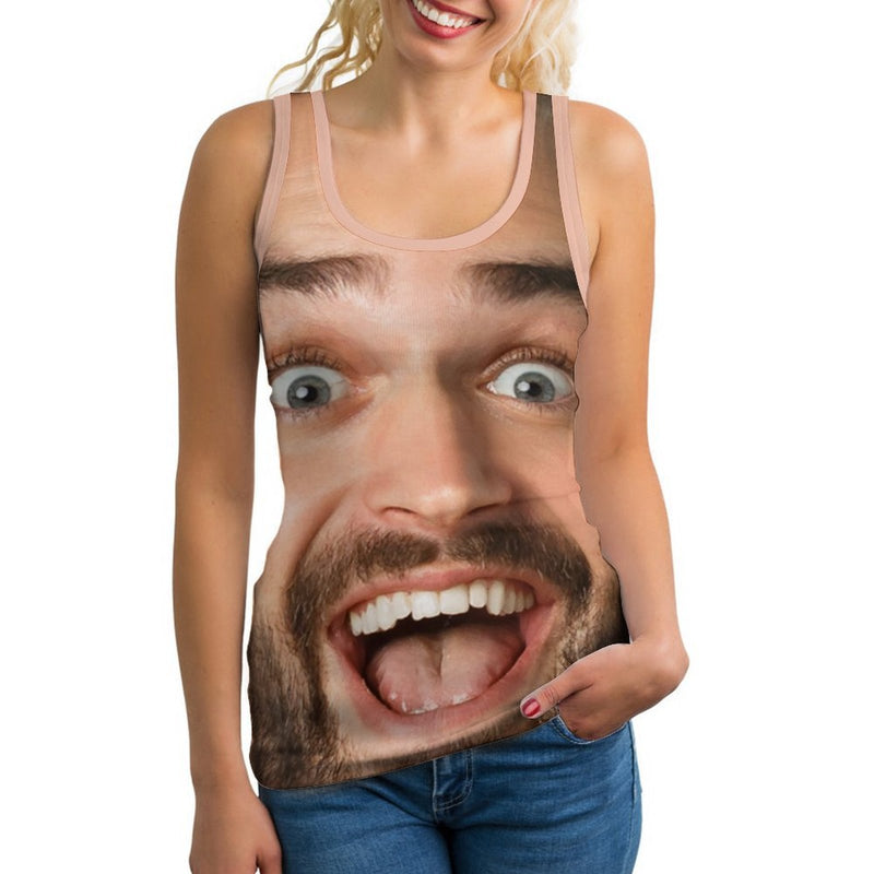 Custom Funny Face Tank Top For Men&Women Personalized Big Face Tank Top Shirt