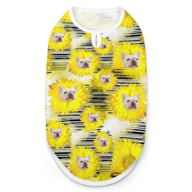 Personalized Women's Tank Top&Pet's Vest Custom Face on Sunflower Tank Top