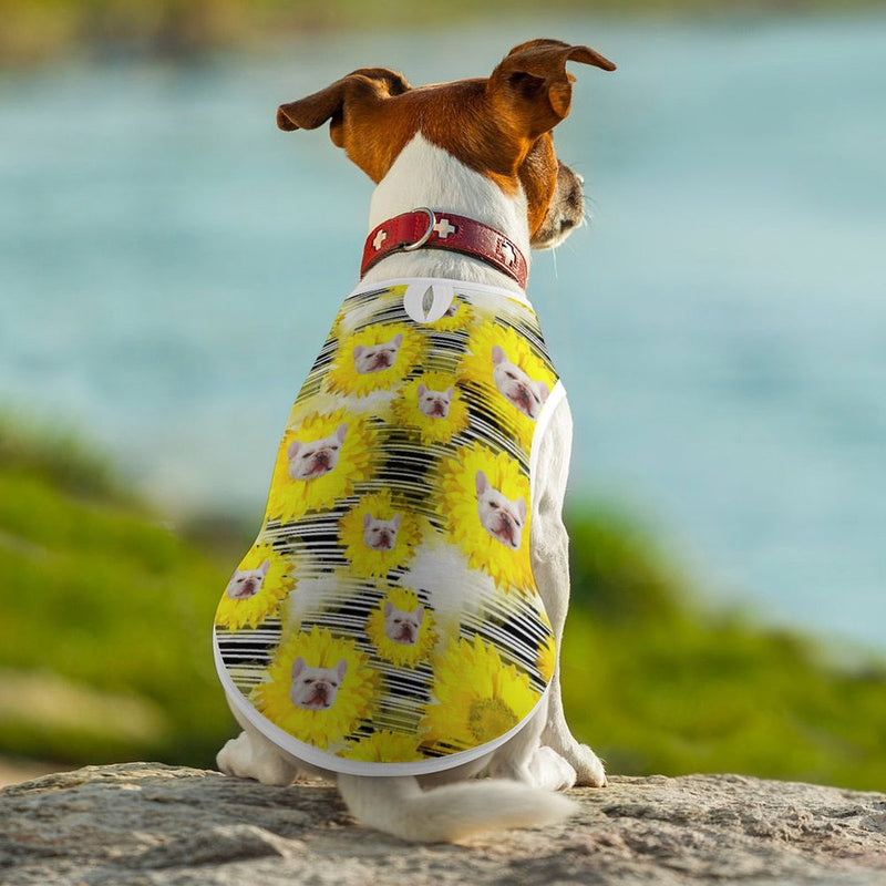 Personalized Women's Tank Top&Pet's Vest Custom Face on Sunflower Tank Top