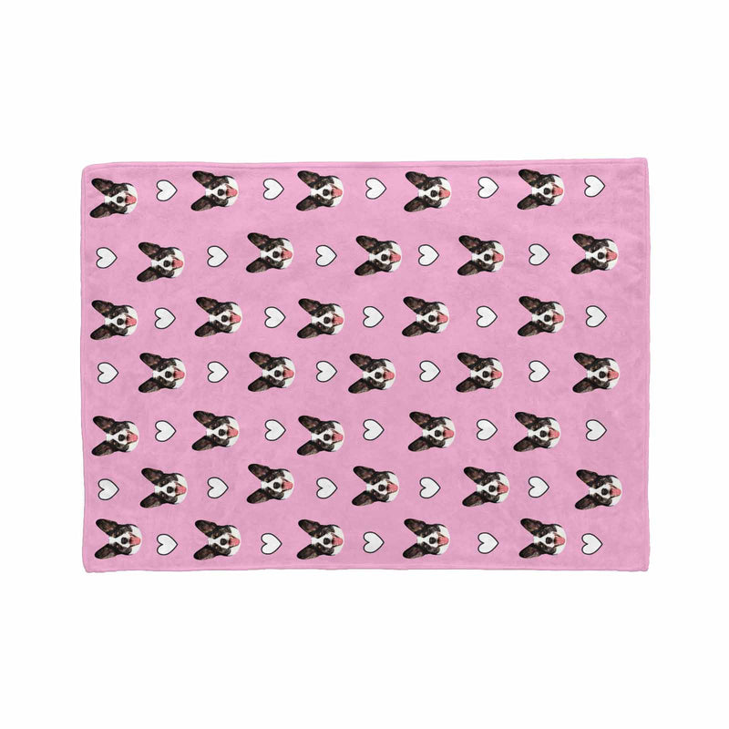 Custom Face Pink Fleece Blanket