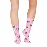 Custom Face Pink Socks For Women