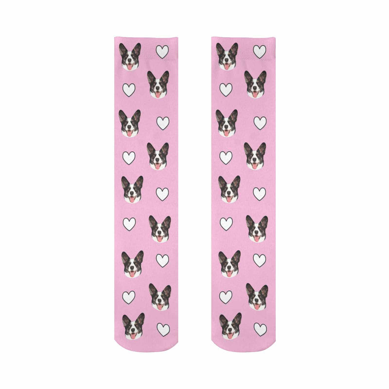 Custom Face Pink Socks For Women