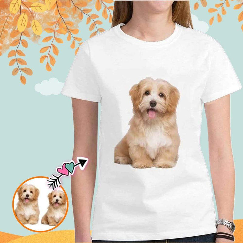 Custom Dog Face White Classic Women's T-shirt