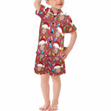 Custom Face Christmas Kids Short Sleeve Pajama Set #2Y-15Y