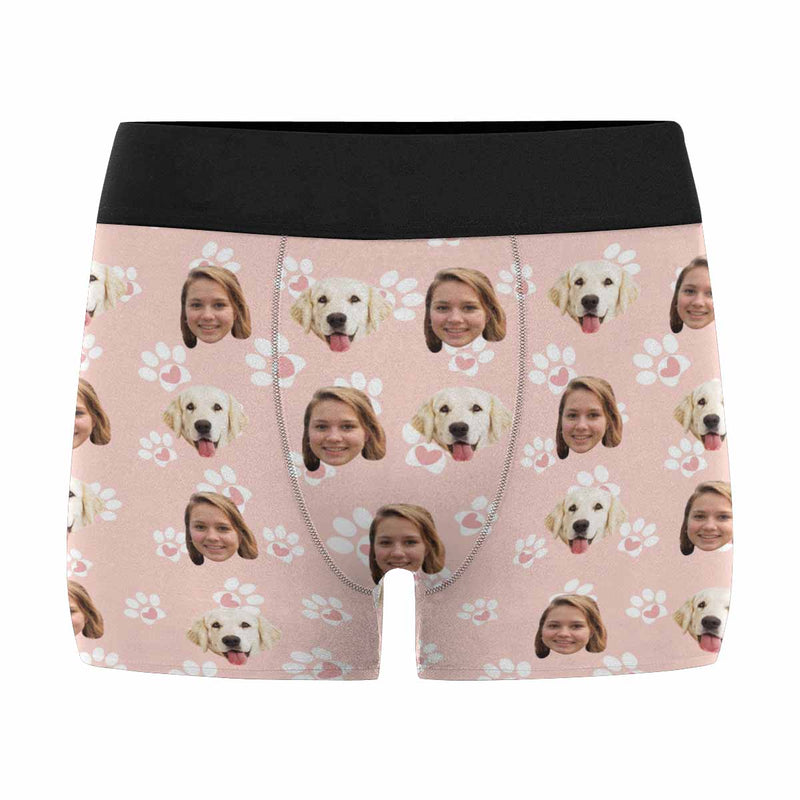 Made in USA Custom Girlfriend Face&Cute Pet Face Men's Underwear Boxer Briefs For Valentine's Day